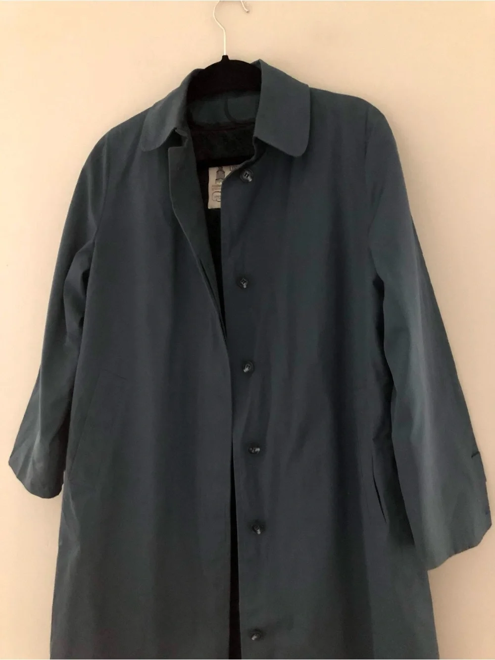 Vintage London Fog Navy Maincoat Fleece Lined Raincoat Petite 8 USA Made